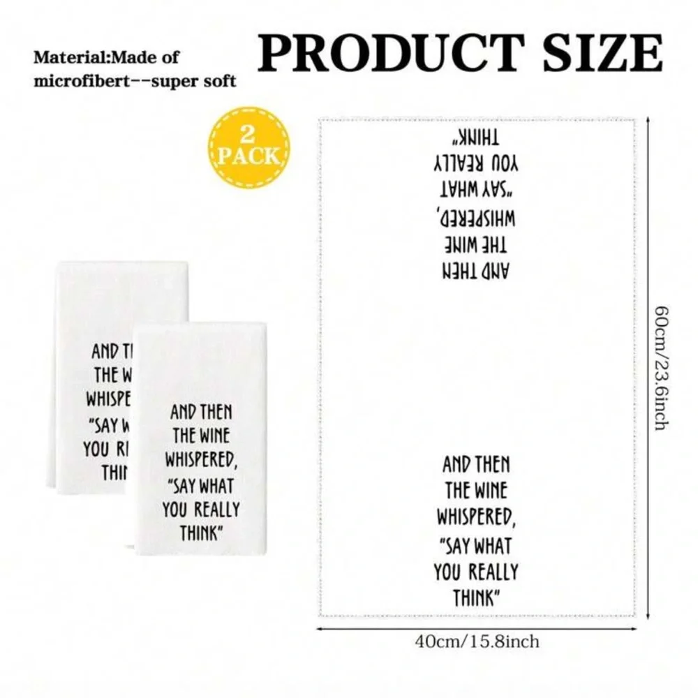 Wine Quote Hand Towels 2 Pack